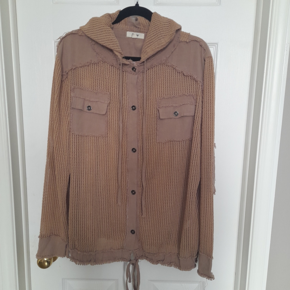 Women's Tan Hooded Jacket